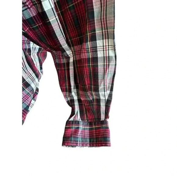 Men's Ralph Lauren Blue Label Size Large Red Plaid Button Down Long Sleeve Shirt - Picture 5 of 16